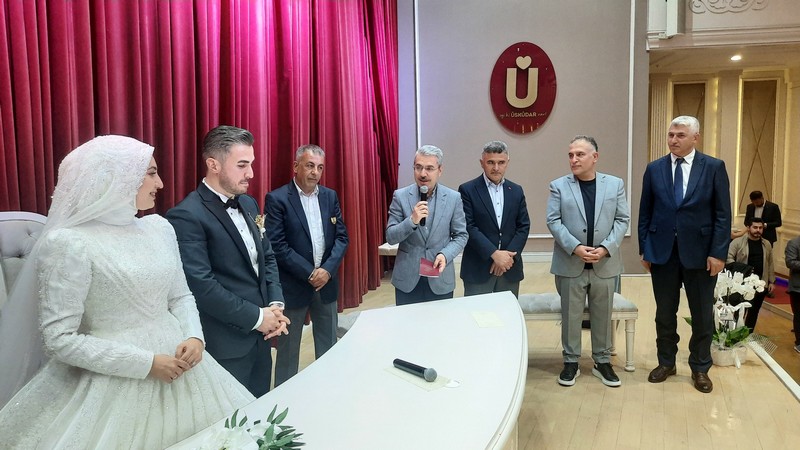 Kaymakamımız, Solmaz ve Çınar Ailelerinin Kıymetli Evlatları Ayşe ve Gökhan’ın Düğün Merasimine Katıldı
